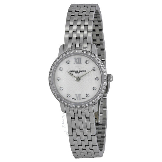 Frederique Constant, Stainless Steel Slim Line Diamond Ladies Watch 200WHDSD6B