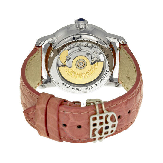 Frederique Constant, White Guilloche Mother of Pearl Leather Ladies Watch