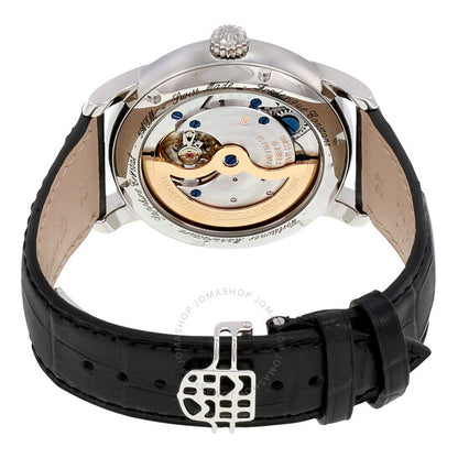 Frederique Constant, Worldtimer Silver Dial Black Leather Men's Watch