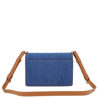Furla, Mini Denim Logo Clasp Shoulder Bag