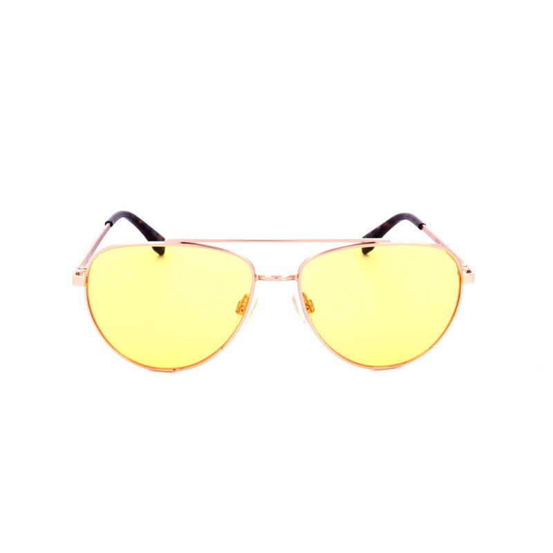 Ladies Gold Tone Pilot Sunglasses