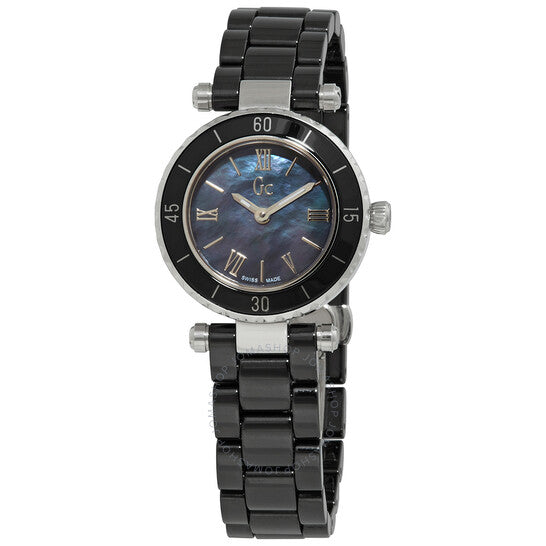 Gc By Guess, Mini Chic Ceramic Quartz Black Dial Ladies Watch