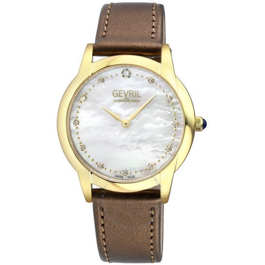 Gevril, Airolo Diamond Mother of Pearl Dial Ladies Watch