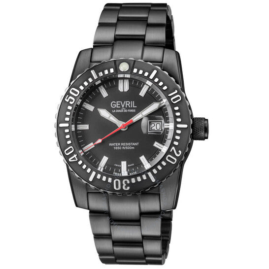Gevril, Canal St Divers Automatic Black Dial Men's Watch