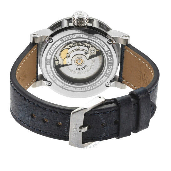 Gevril, Flat Iron Automatic Blue Dial Men's Watch
