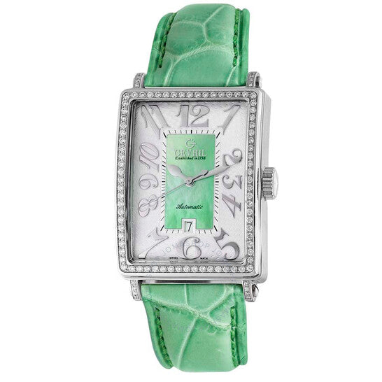Gevril, Glamour Automatic Green Dial Ladies Watch