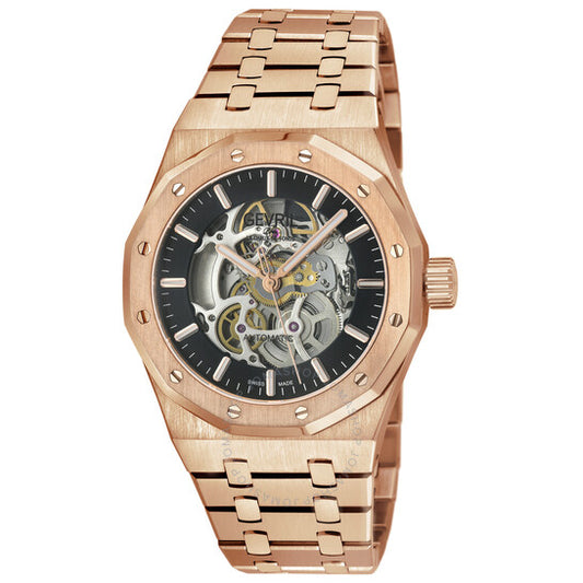 جيفريل، ساعة جوثام أوتوماتيكية للرجال بمينا أسود