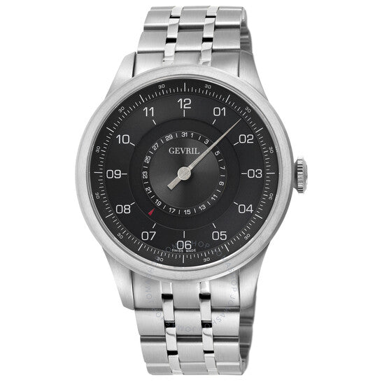 ساعة جيفريل جونز ستريت الأوتوماتيكية للرجال بمينا أسود