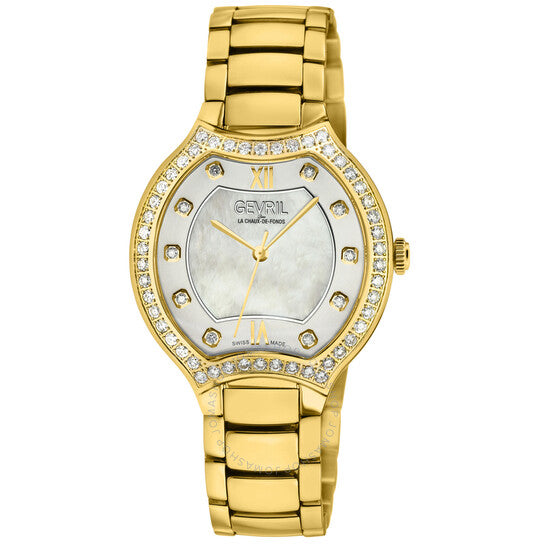 Gevril, Lugano Diamond Mother of Pearl Dial Ladies Watch
