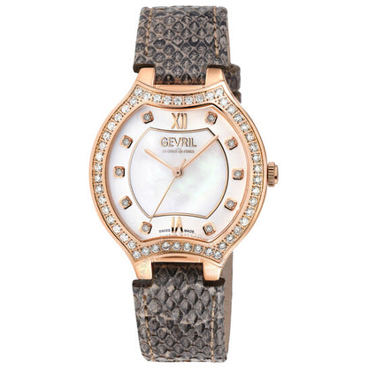 Gevril, Lugano Diamond Mother of Pearl Dial Ladies Watch