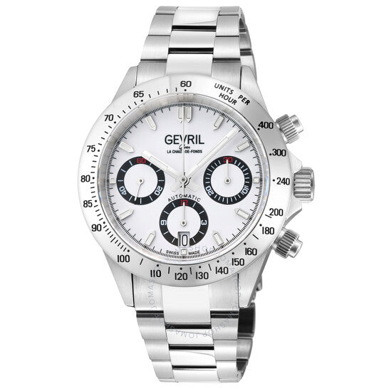 Gevril, New Amsterdam Chronograph Automatic White Dial Men's Watch