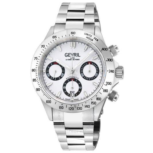 Gevril, New Amsterdam Chronograph Automatic White Dial Men's Watch
