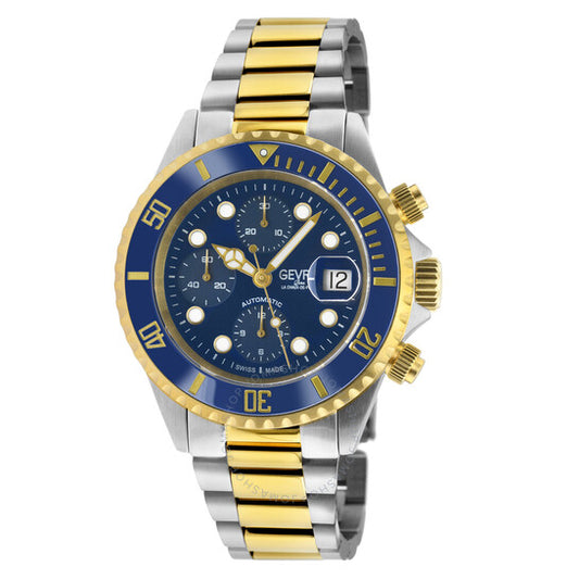 Gevril, Wall Street Chrono Chronograph Automatic Blue Dial Men's Watch