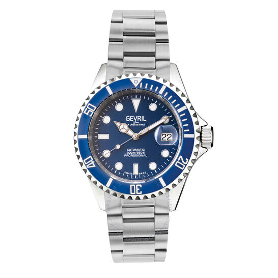 Gevril, Wallstreet Automatic Blue Dial Men's Watch