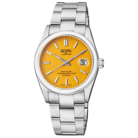 Gevril, West Village Automatic Orange Dial Men's Watch
