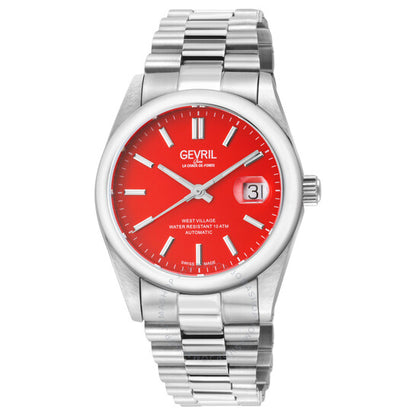 Gevril, West Village Automatic Red Dial Men's Watch