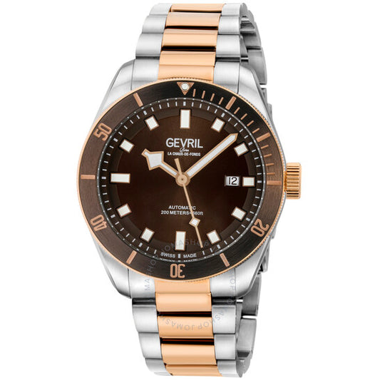 جيفريل، ساعة يوركفيل سويسرية أوتوماتيكية بمينا بني للرجال للغوص