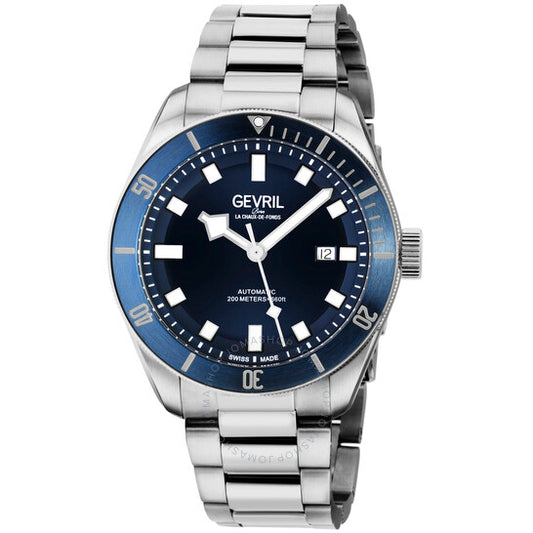 Gevril, Yorkville Swiss Automatic Blue Dial Men's Diver Watch