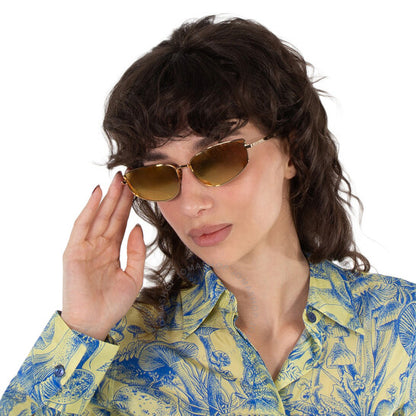 نظارة شمسية نسائية من جيفنشي، بتصميم عين القطة العنبر