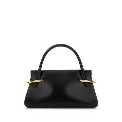 Black Leather Mini Pinch Handbag