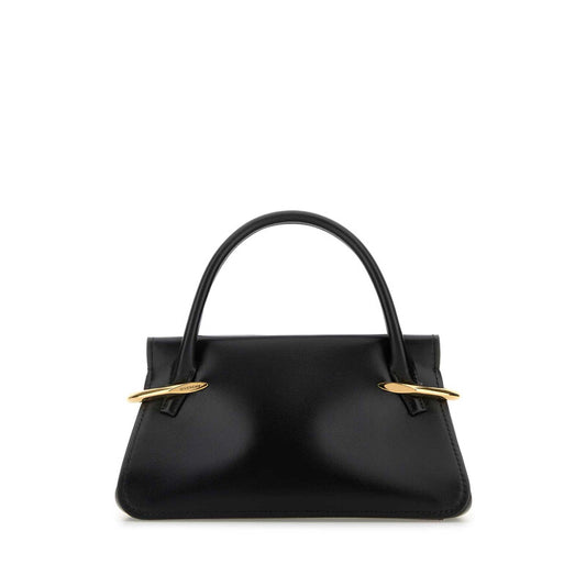 Black Leather Mini Pinch Handbag