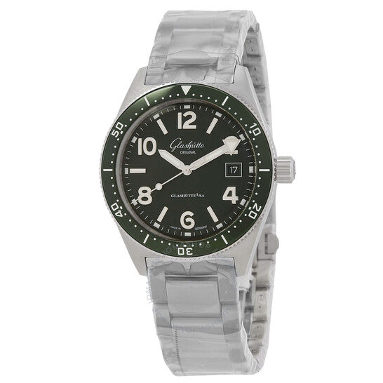 ساعة جلاشوت الأصلية، سي كيو أوتوماتيكية للرجال بمينا أخضر