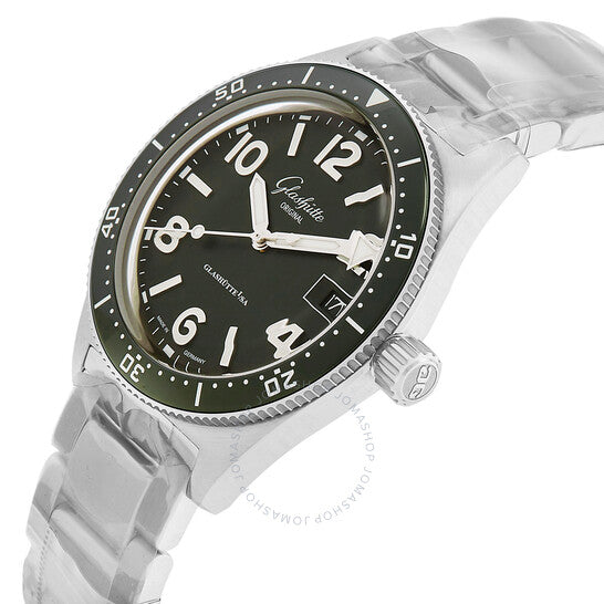 ساعة جلاشوت الأصلية، سي كيو أوتوماتيكية للرجال بمينا أخضر