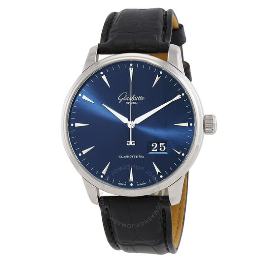 ساعة جلاشوت الأصلية، سيناتور إكسيلانس بانوراما ديت أوتوماتيكية للرجال بمينا أزرق