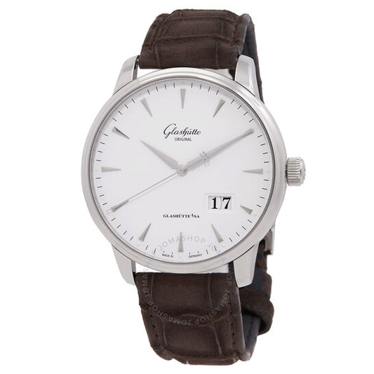 Glashutte Original, Senator Excellence Panorama Date Automatic Silver Dial Men's Watch