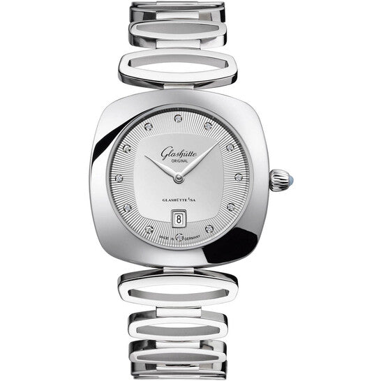 ساعة جلاشوت الأصلية، ساعة جلاشوت بافونينا الفضية بمينا ألماس للسيدات