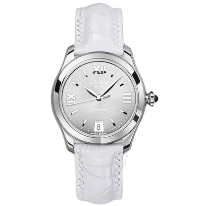 ساعة غلاشوت سيريناد الأصلية للسيدات، مينا فضي، من غلاشوت