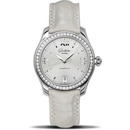 ساعة غلاشوت سيريناد الأصلية للسيدات، مينا فضي، من غلاشوت