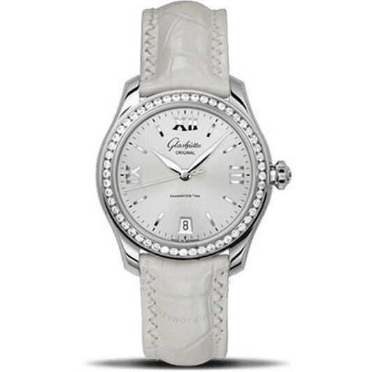 ساعة غلاشوت سيريناد الأصلية للسيدات، مينا فضي، من غلاشوت