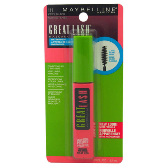 Maybelline, Great Lash Waterproof Mascara - # 111 Very Black by for Women - 0.43 oz Mascara