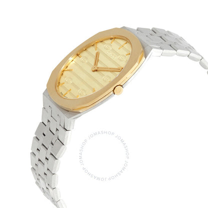 ساعة غوتشي 25H كوارتز نسائية بمينا ذهبي