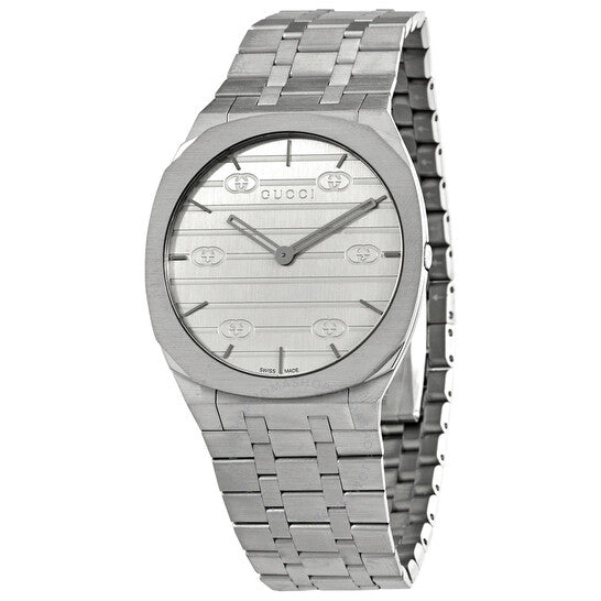 Gucci, 25H Quartz Silver Dial Men's Watch