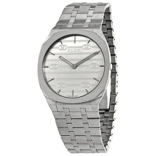 Gucci, 25H Quartz Silver Dial Men's Watch