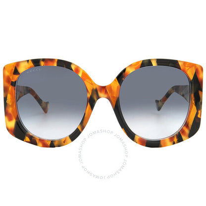 نظارات شمسية نسائية من غوتشي بتصميم فراشة متدرجة اللون باللون الأزرق