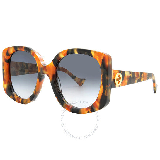 نظارات شمسية نسائية من غوتشي بتصميم فراشة متدرجة اللون باللون الأزرق