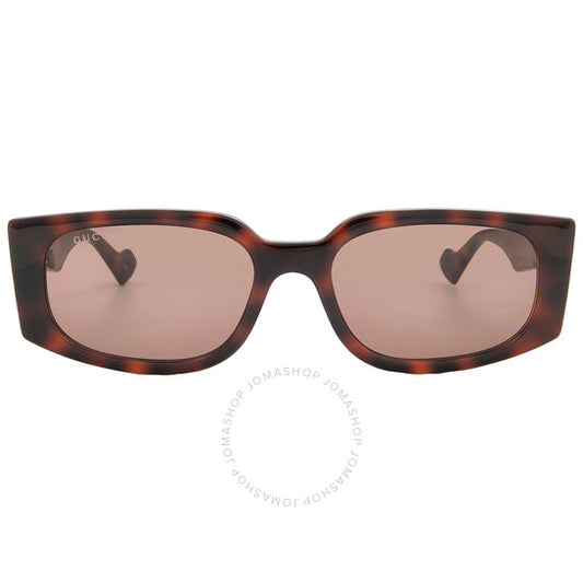 Gucci, Brown Rectangular Ladies Sunglasses