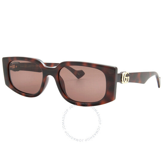 Gucci, Brown Rectangular Ladies Sunglasses