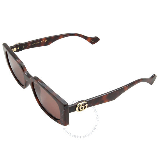 Gucci, Brown Rectangular Ladies Sunglasses