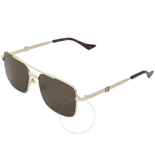 Gucci, Brown Navigator Men's Sunglasses