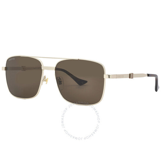 Gucci, Brown Navigator Men's Sunglasses