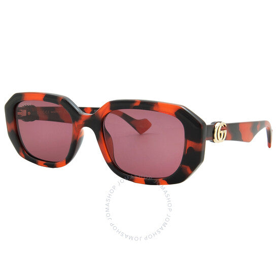 Gucci, Dark Violet Geometric Ladies Sunglasses