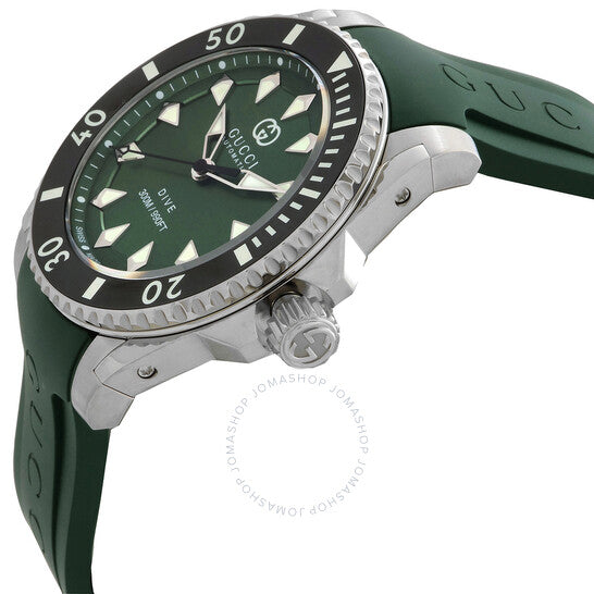 ساعة غوتشي دايف أوتوماتيكية للرجال بمينا أخضر