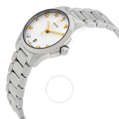 Gucci, G-Timeless Silver Dial Stainless Steel Ladies Watch YA126572
