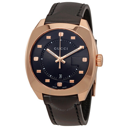 Gucci, GG2570 Black Dial Rose Gold-tone Men's Watch