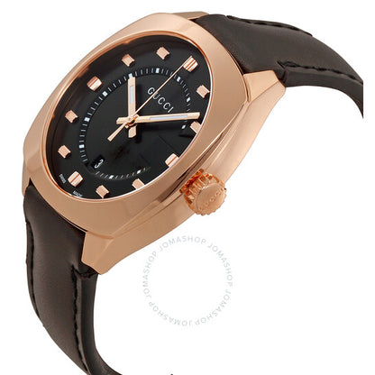 Gucci, GG2570 Black Dial Rose Gold-tone Men's Watch