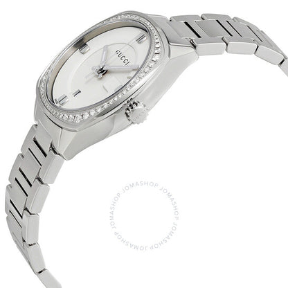 Gucci, GG2570 White Dial Stainless Steel Diamond Ladies Watch